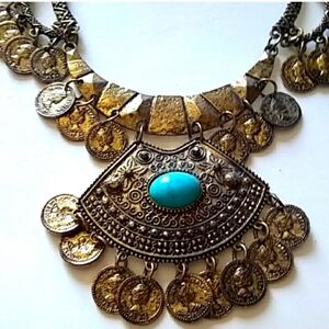 Vintage coin dangle necklace